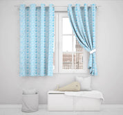 3D Hand Drawn Blue Notes Curtains and Drapes LQH 30- Jess Art Decoration