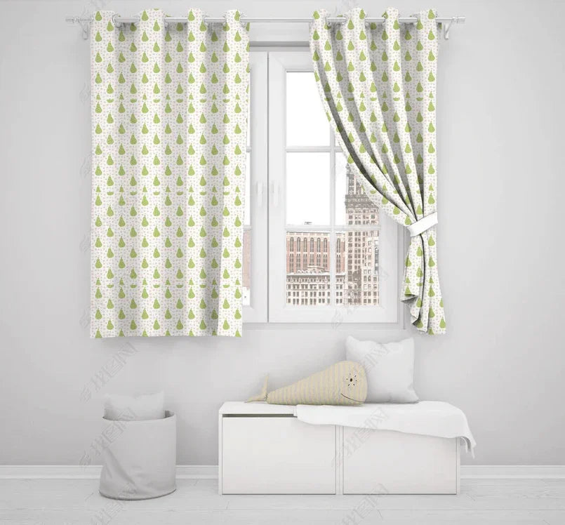 3D Hand Drawn Fruit Pear Curtains and Drapes LQH 45- Jess Art Decoration