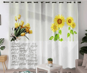 3D Yellow Sunflower Tulip Floral Curtains and Drapes LQH 30- Jess Art Decoration