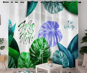 3D Hand Drawn Tropical Green Leaf Curtains and Drapes LQH 31- Jess Art Decoration