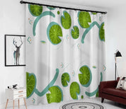 3D Hand Drawn Green Lotus Leaf Curtains and Drapes LQH 52- Jess Art Decoration