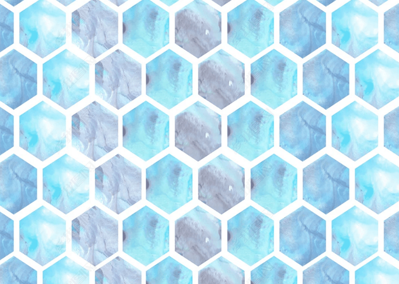 3D Abstract Blue Geometric Hexagon Curtains and Drapes LQH 97- Jess Art Decoration