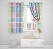 3D Hand Drawn Color Square Pattern Curtains and Drapes LQH 106- Jess Art Decoration