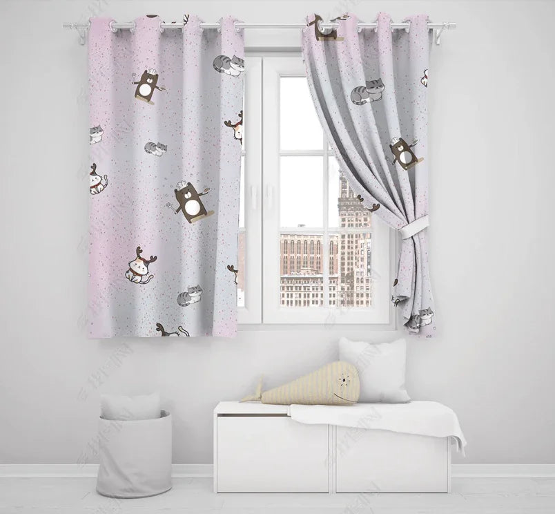 3D Hand Drawn Animal Pattern Curtains and Drapes LQH 112- Jess Art Decoration