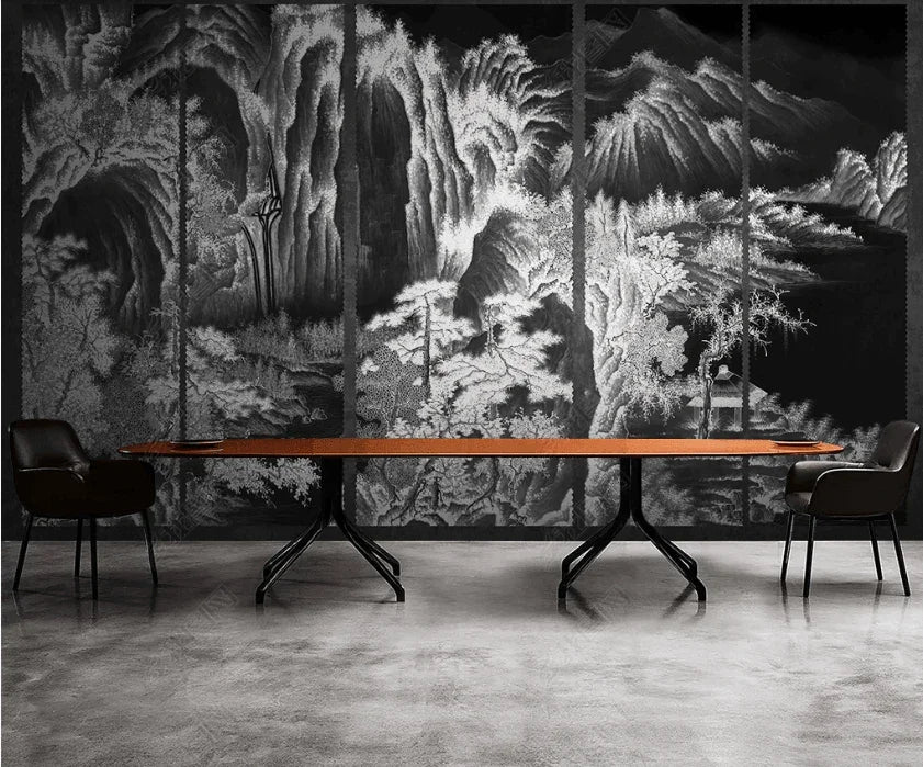 3D Hand Drawn Chinese Landscape Wall Mural Wallpaper LQH 19- Jess Art Decoration