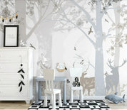 3D Hand Drawn Forest Animal Elk Wall Mural Wallpaper LQH 38- Jess Art Decoration