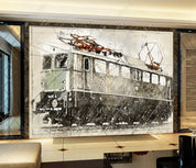 3D Watercolor Tram Wall Mural Wallpaper LQH 24- Jess Art Decoration