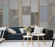 3D Relief Geometric Feather Wall Mural Wallpaper LQH 42- Jess Art Decoration