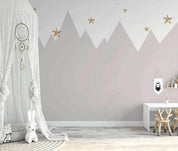 3D Hand Drawn Geometry Mountain Star Moon Wall Mural Wallpaper LQH 12- Jess Art Decoration