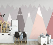 3D Hand Drawn Geometric Mountains Wall Mural Wallpaper LQH 26- Jess Art Decoration