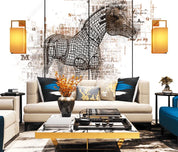 3D Retro Animal Horse Wall Mural Wallpaper LQH 163- Jess Art Decoration