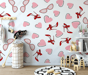 3D Hand Drawn Pink Love High Heels Wall Mural Wallpaper LQH 239- Jess Art Decoration