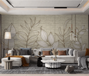 3D Retro Leaf Pattern Wall Mural Wallpaper LQH 108- Jess Art Decoration