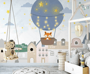 3D Northern Europe Hand-painted Hot Air Balloon Castle Animal Wall Mural Wallpaper SWW2723- Jess Art Decoration