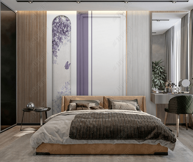 3D Wooden Grid Marble Floral Wall Mural Wallpaper SWW2823- Jess Art Decoration