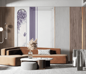 3D Wooden Grid Marble Floral Wall Mural Wallpaper SWW2823- Jess Art Decoration