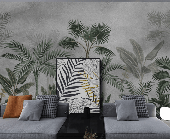 3D Hand Drawn Tropical Jungle Wall Mural Wallpaper LQH 152- Jess Art Decoration