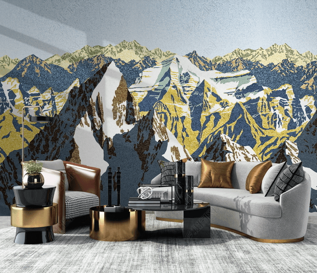 3D Hand Drawn Mountain Landscape Wall Mural Wallpaper LQH 171- Jess Art Decoration