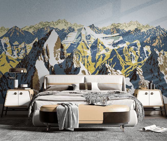 3D Hand Drawn Mountain Landscape Wall Mural Wallpaper LQH 171- Jess Art Decoration