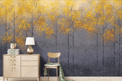 3D Hand Drawn Golden Forest Wall Mural Wallpaper LQH 39- Jess Art Decoration