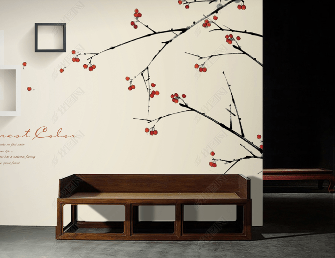 3D Plum Blossom Branch Wall Mural Wallpaper LQH 121- Jess Art Decoration