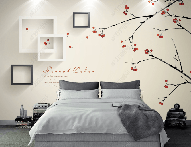 3D Plum Blossom Branch Wall Mural Wallpaper LQH 121- Jess Art Decoration