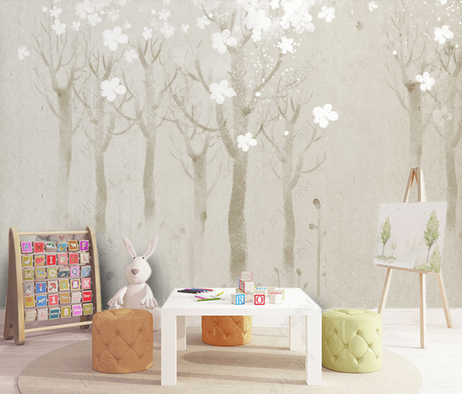 3D Hand Drawn Floral Forest Wall Mural Wallpaper LQH 66- Jess Art Decoration