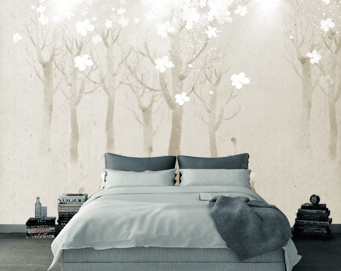3D Hand Drawn Floral Forest Wall Mural Wallpaper LQH 66- Jess Art Decoration