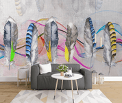 3D Hand Drawn Marble Color Feather Wall Mural Wallpaper LQH 253- Jess Art Decoration