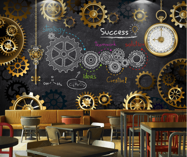 3D Industrial Gear Bar Background Wall Mural Wallpaper LQH 309- Jess Art Decoration