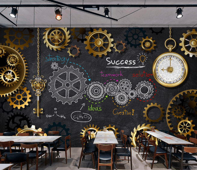 3D Industrial Gear Bar Background Wall Mural Wallpaper LQH 309- Jess Art Decoration