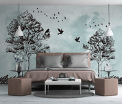3D Hand Drawn Tree Animal Elk Wall Mural Wallpaper LQH 47- Jess Art Decoration