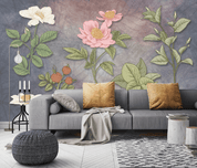 3D Hand Drawn Color Floral Leaves Wall Mural Wallpaper LQH 15- Jess Art Decoration