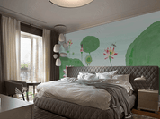 3D Watercolor Lotus Leaf Wall Mural Wallpaper LQH 88- Jess Art Decoration