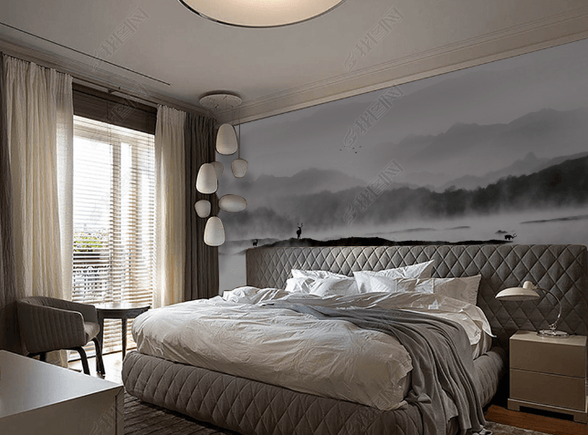 3D Hand Drawn Grey Forest Lake Landscape Wall Mural Wallpaper LQH 150- Jess Art Decoration