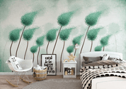 3D Hand Drawn Green Woods Wall Mural Wallpaper LQH 157- Jess Art Decoration