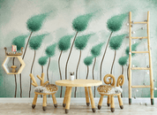 3D Hand Drawn Green Woods Wall Mural Wallpaper LQH 157- Jess Art Decoration