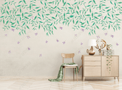 3D Hand Drawn Green Leaf Elk Wall Mural Wallpaper LQH 66- Jess Art Decoration