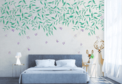 3D Hand Drawn Green Leaf Elk Wall Mural Wallpaper LQH 66- Jess Art Decoration