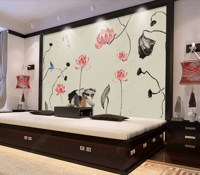 3D Hand Drawn Pink Floral Floral Wall Mural Wallpaper LQH 83- Jess Art Decoration