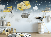 3D Cartoon Sky Cloud Balloon Animal Wall Mural Wallpaper LQH 30- Jess Art Decoration