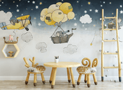 3D Cartoon Sky Cloud Balloon Animal Wall Mural Wallpaper LQH 30- Jess Art Decoration