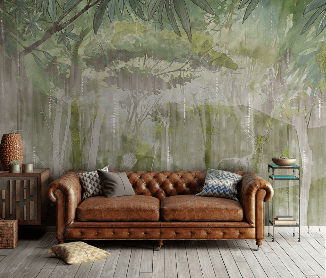 3D Tropical Rainforest Wall Mural Wallpaper LQH 281- Jess Art Decoration