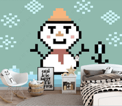 3D Hand-painted Cartoon Snowman Wall Mural Wallpaper SWW3109- Jess Art Decoration