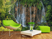 3D Waterfall Mountain Cliff Wall Mural Wallpaper SWW3158- Jess Art Decoration