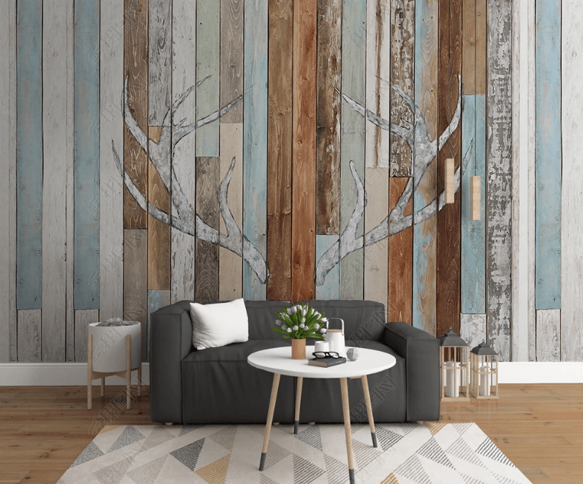 3D Wooden Elk Wall Mural Wallpaper SWW3233- Jess Art Decoration