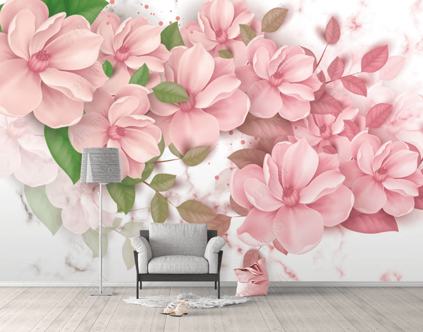 3D Hand-painted Pink Flowers Wall Mural Wallpaper SWW3265- Jess Art Decoration