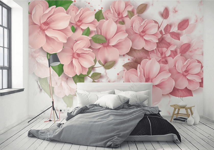 3D Hand-painted Pink Flowers Wall Mural Wallpaper SWW3265- Jess Art Decoration