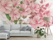 3D Hand-painted Pink Flowers Wall Mural Wallpaper SWW3265- Jess Art Decoration