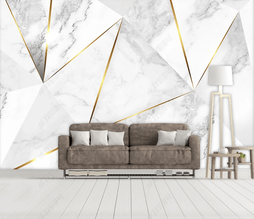 3D White Marble Geometry Triangle Wall Mural Wallpaper SWW3408- Jess Art Decoration